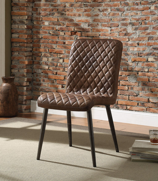 Hosmer Vintage Chocolate Top Grain Leather & Antique Black Side Chair - Visions in Furniture (La Mirada, CA)