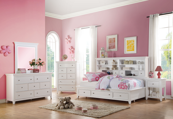 Lacey White Daybed (Twin Size) - Visions in Furniture (La Mirada, CA)