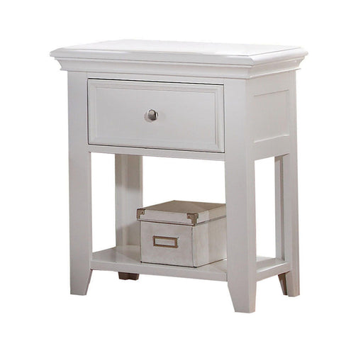 Lacey White Nightstand (1 DRAWER) - Visions in Furniture (La Mirada, CA)