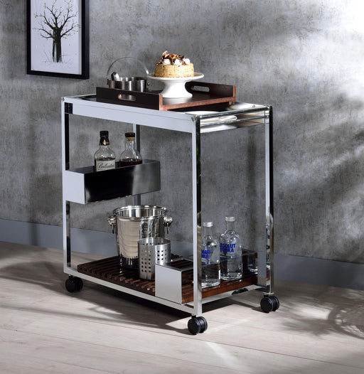 Lisses Chrome Serving Cart - Visions in Furniture (La Mirada, CA)