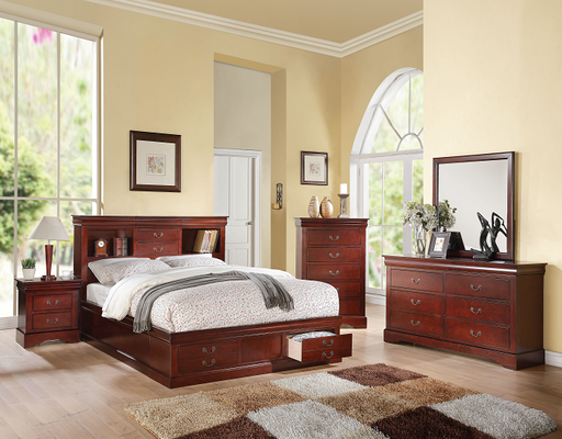 Louis Philippe III Cherry Queen Bed - Visions in Furniture (La Mirada, CA)