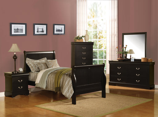 Louis Philippe III Black Twin Bed - Visions in Furniture (La Mirada, CA)