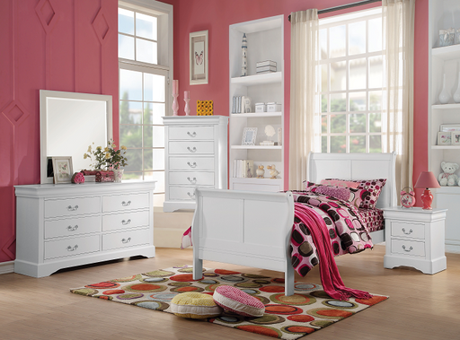 Louis Philippe III White Twin Bed - Visions in Furniture (La Mirada, CA)