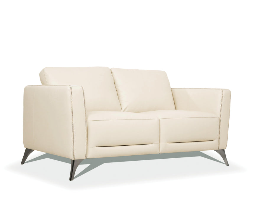Malaga Cream Leather Loveseat - Visions in Furniture (La Mirada, CA)