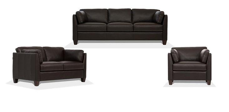 Matias Chocolate Leather Sofa - Visions in Furniture (La Mirada, CA)