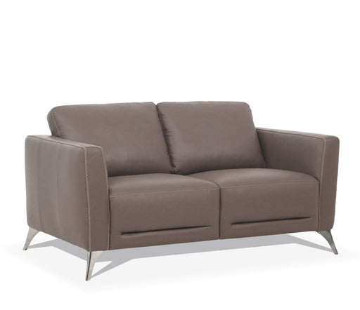 Malaga Taupe Leather Loveseat - Visions in Furniture (La Mirada, CA)