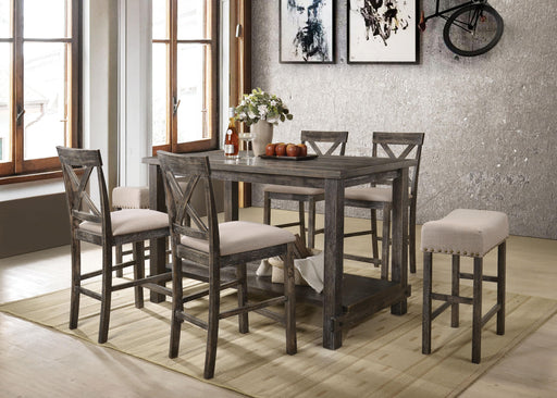 Martha II Weathered Gray Counter Height Table - Visions in Furniture (La Mirada, CA)