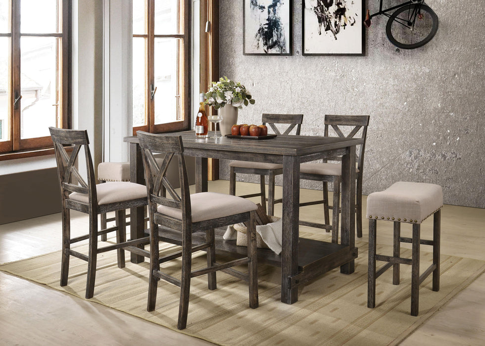 Martha II Weathered Gray Counter Height Table - Visions in Furniture (La Mirada, CA)