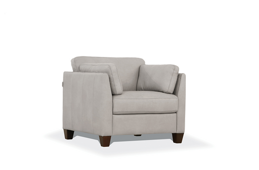 Matias Dusty White Leather Chair - Visions in Furniture (La Mirada, CA)