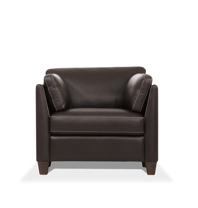 Matias Chocolate Leather Chair - Visions in Furniture (La Mirada, CA)