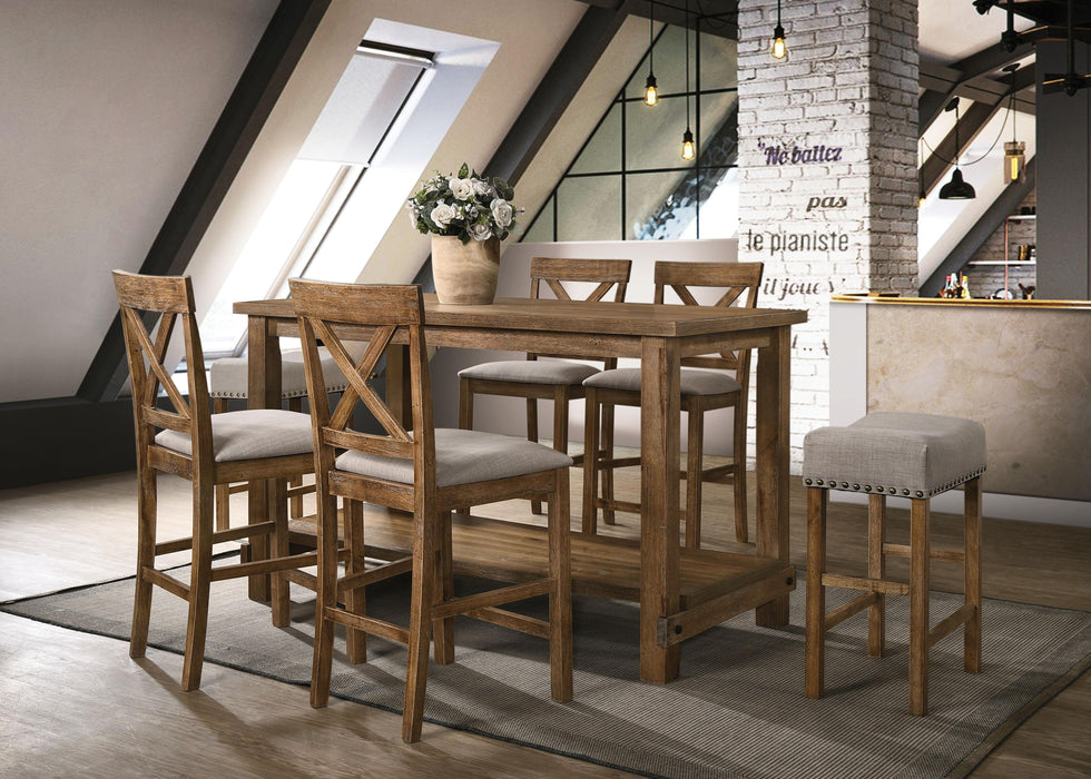 Martha II Weathered Oak Counter Height Table - Visions in Furniture (La Mirada, CA)