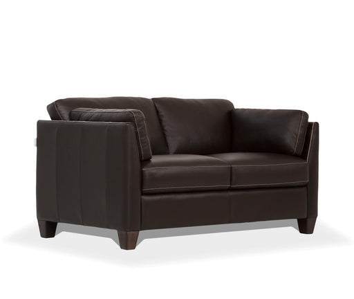 Matias Chocolate Leather Loveseat - Visions in Furniture (La Mirada, CA)