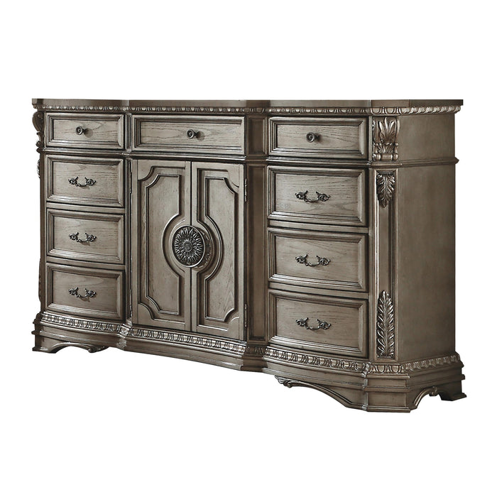 Northville Antique Silver Dresser (WOOD TOP) - Visions in Furniture (La Mirada, CA)