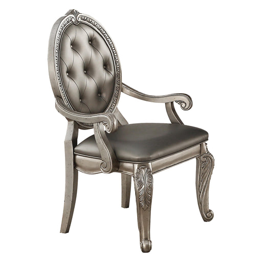 Northville PU & Antique Silver Arm Chair - Visions in Furniture (La Mirada, CA)