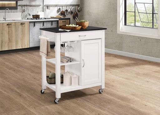 Ottawa Black & White Kitchen Cart - Visions in Furniture (La Mirada, CA)