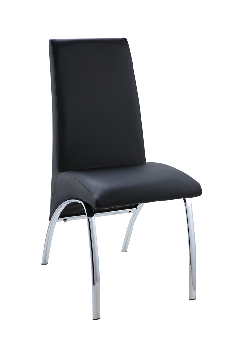 Pervis Black PU & Chrome Side Chair - Visions in Furniture (La Mirada, CA)