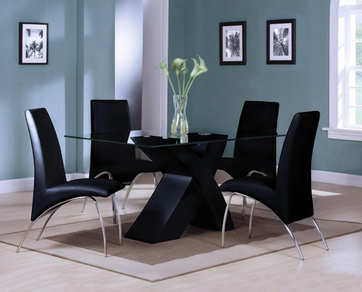 Pervis Black & Clear Glass Dining Table - Visions in Furniture (La Mirada, CA)