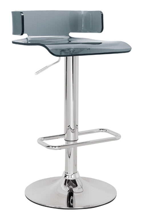 Rania Gray & Chrome Adjustable Stool (1Pc) - Visions in Furniture (La Mirada, CA)
