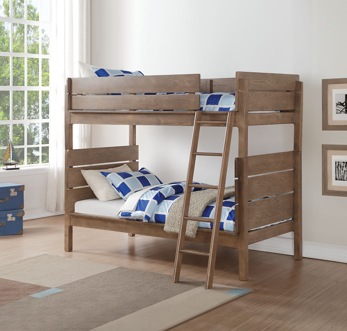 Ranta Antique Oak Bunk Bed (Twin/Twin) - Visions in Furniture (La Mirada, CA)