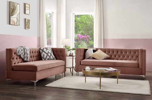 Rhett Dusty Pink Velvet Sectional Sofa - Visions in Furniture (La Mirada, CA)
