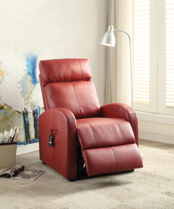 Ricardo Red PU Recliner w/Power Lift - Visions in Furniture (La Mirada, CA)