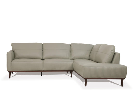 Tampa Airy Green Leather Sectional Sofa - Visions in Furniture (La Mirada, CA)