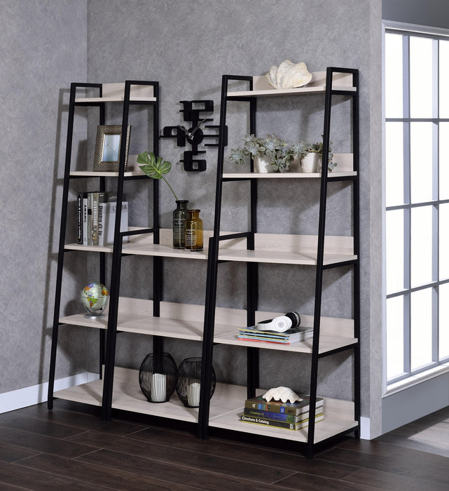 Wendral Natural & Black Bookshelf (5-Tier, 16"L) - Visions in Furniture (La Mirada, CA)