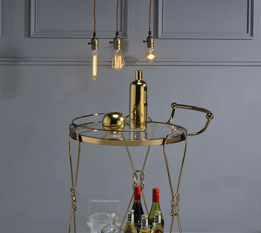 Zekera Champagne Serving Cart - Visions in Furniture (La Mirada, CA)
