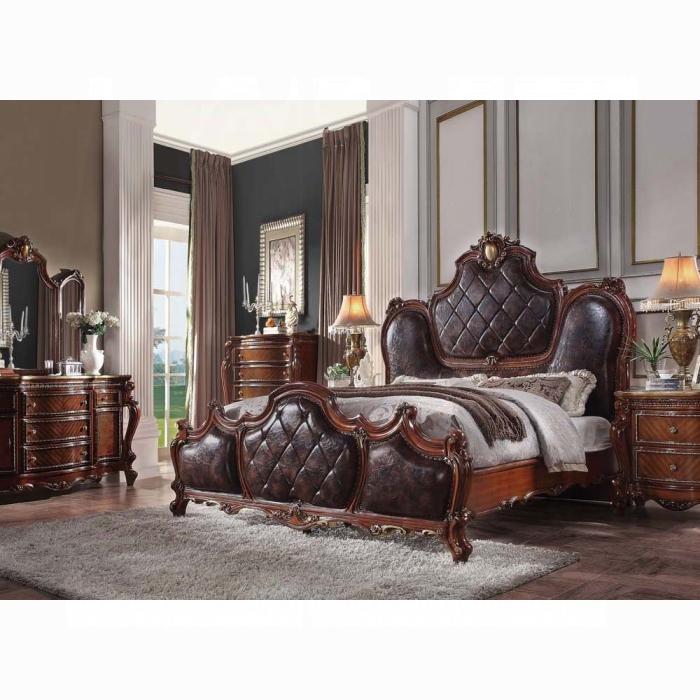 Picardy PU & Cherry Oak Eastern King Bed image
