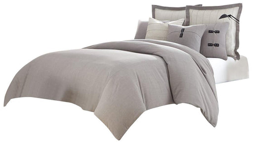 Fusion 7-pc Queen Duvet Set in Gray - Visions in Furniture (La Mirada, CA)
