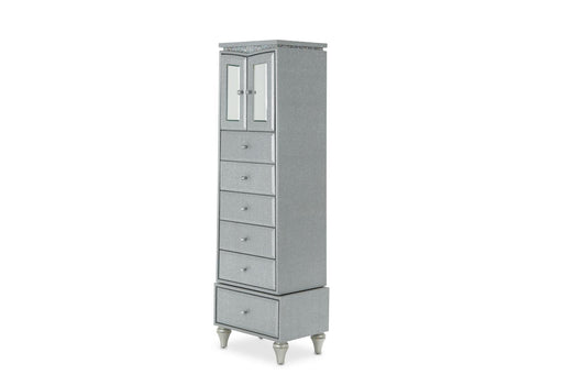 Melrose Plaza Upholstered Swivel Lingerie Chest in Dove - Visions in Furniture (La Mirada, CA)