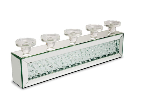 Montreal Rect.Mirror Framed Candle Hldr.w/Crystal Accents - Visions in Furniture (La Mirada, CA)