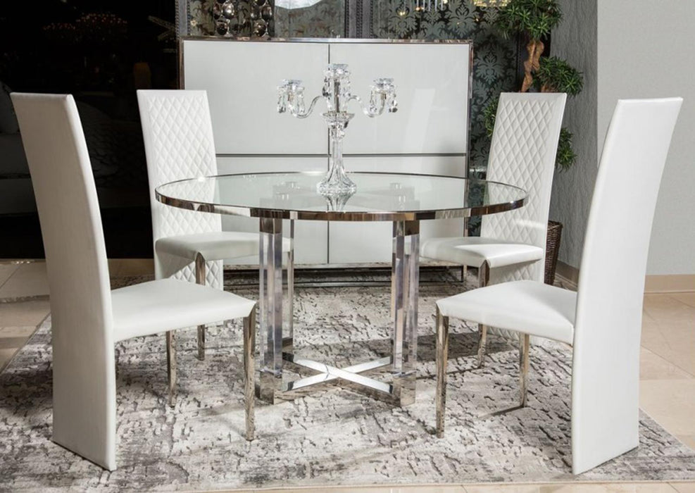 State St Short Side Chair in Glossy White (Set of 2) - Visions in Furniture (La Mirada, CA)