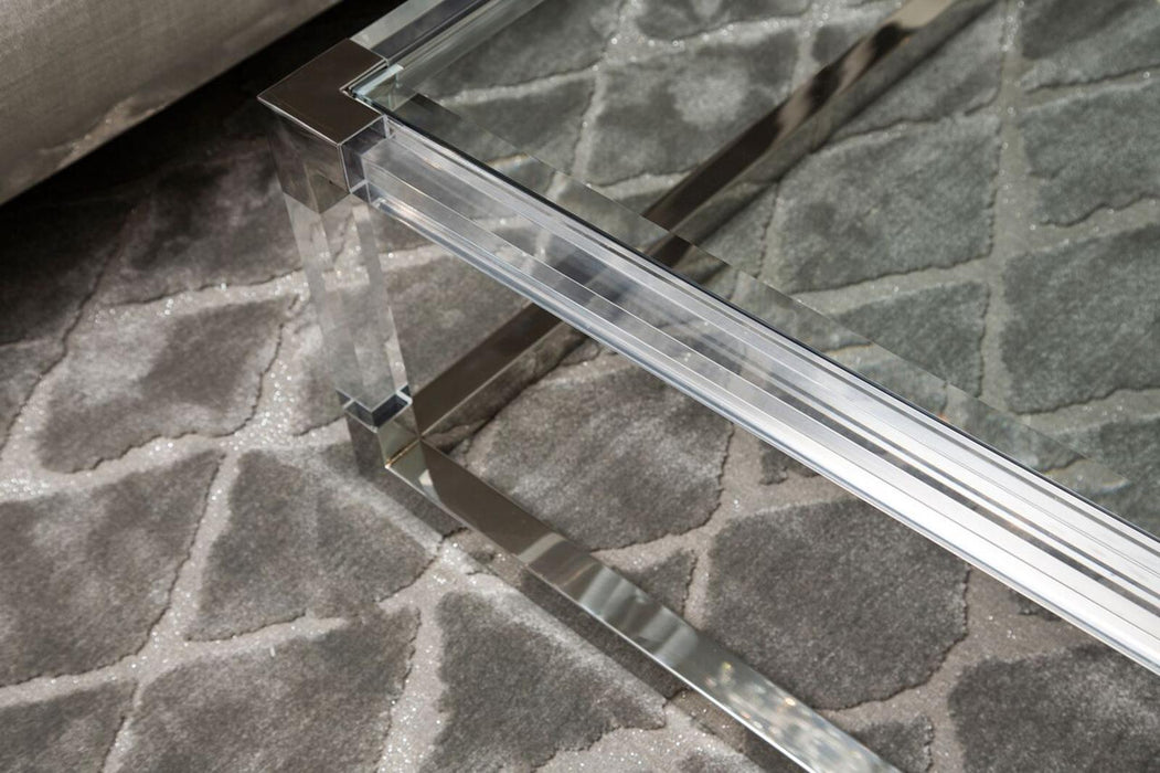 State St Square Cocktail Table in Stainless Steel - Visions in Furniture (La Mirada, CA)