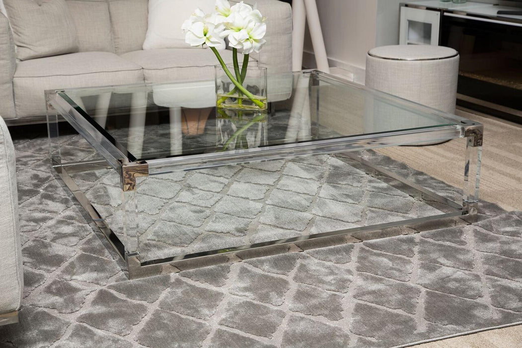 State St Square Cocktail Table in Stainless Steel - Visions in Furniture (La Mirada, CA)