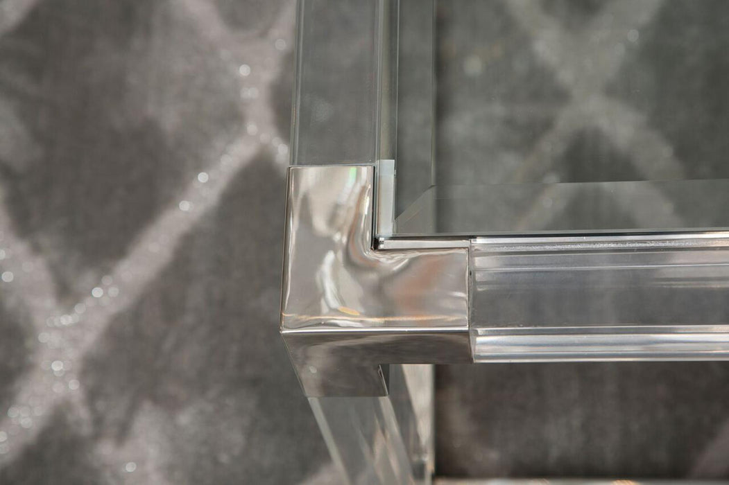State St Square Cocktail Table in Stainless Steel - Visions in Furniture (La Mirada, CA)