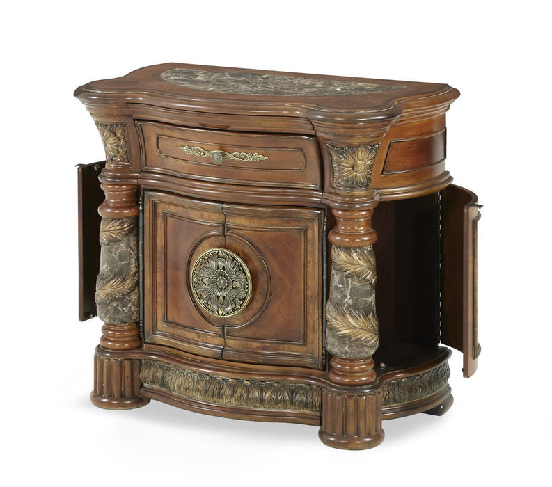 Villa Valencia Bedside Chest in Chestnut - Visions in Furniture (La Mirada, CA)