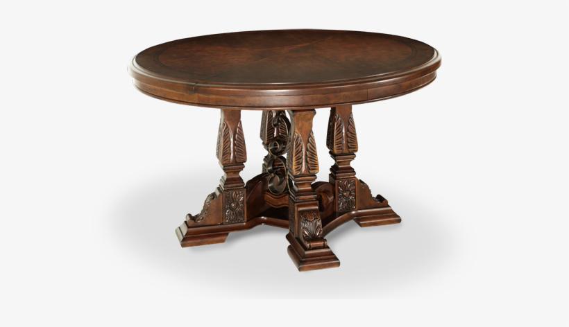 Windsor Court Round Dining Table in Vintage Fruitwood - Visions in Furniture (La Mirada, CA)