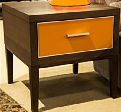 21 Cosmopolitan Square End Table in Umber/Orange - Visions in Furniture (La Mirada, CA)