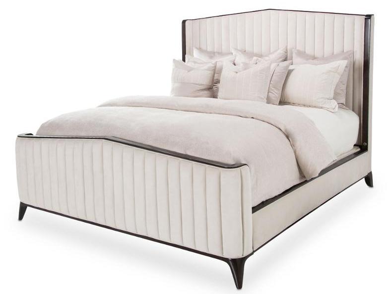 Paris Chic Queen Channel Tufted Panel Bed in Espresso - Visions in Furniture (La Mirada, CA)