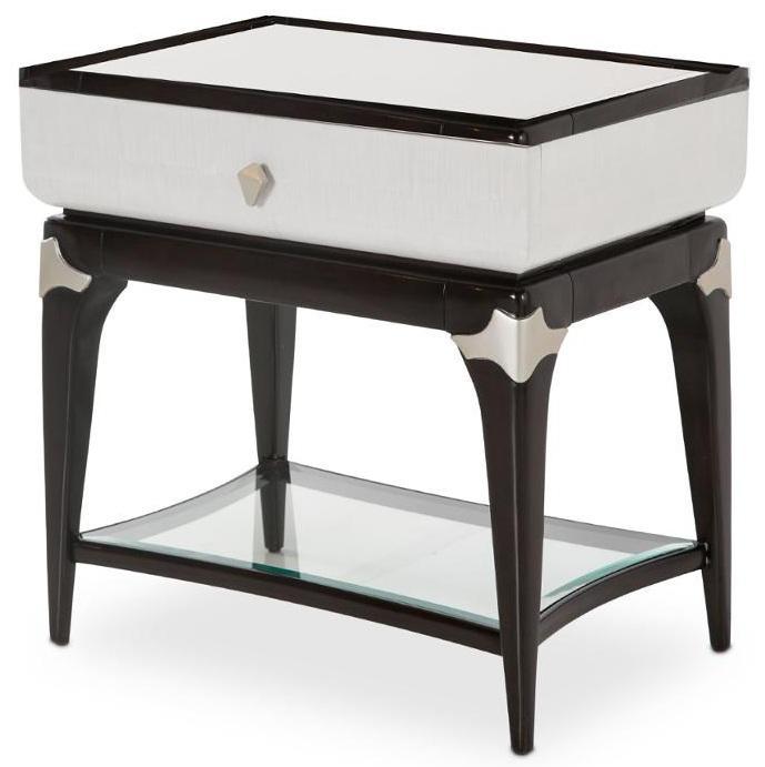 Paris Chic Rectangular End Table/ Nightstand in Espresso - Visions in Furniture (La Mirada, CA)