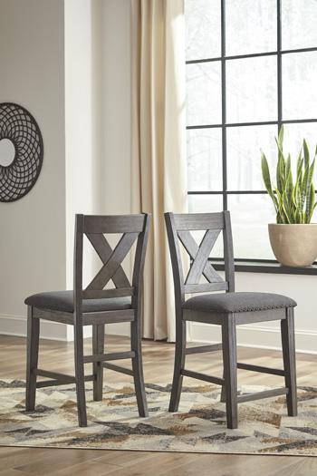 Caitbrook Counter Height Upholstered Bar Stool - Visions in Furniture (La Mirada, CA)