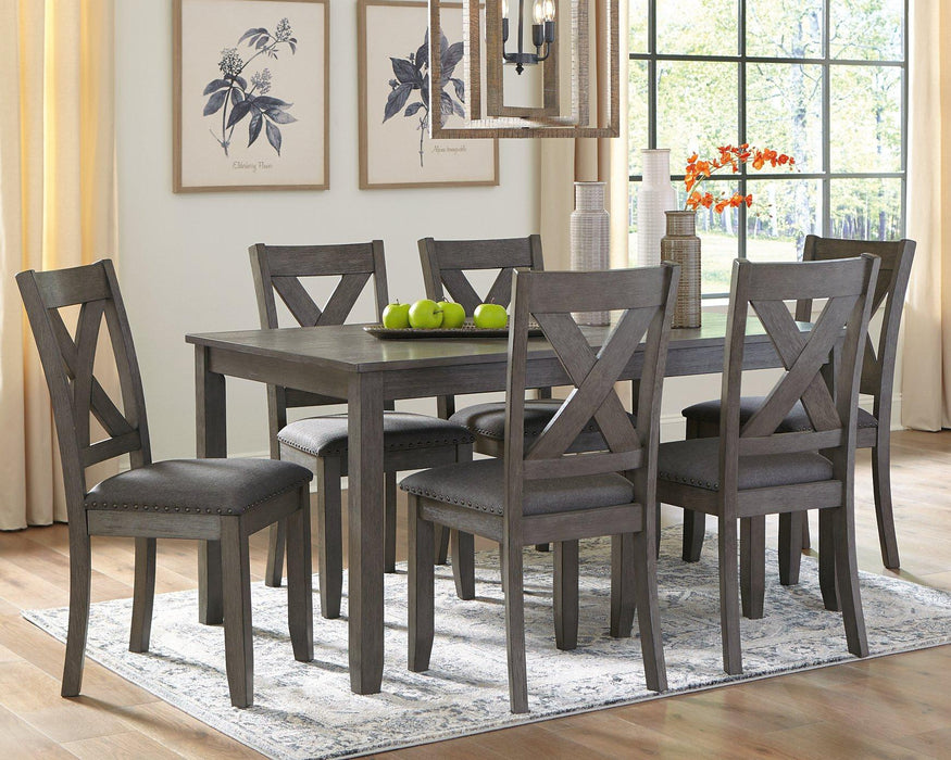 Caitbrook Dining Table and Chairs (Set of 7) - Visions in Furniture (La Mirada, CA)