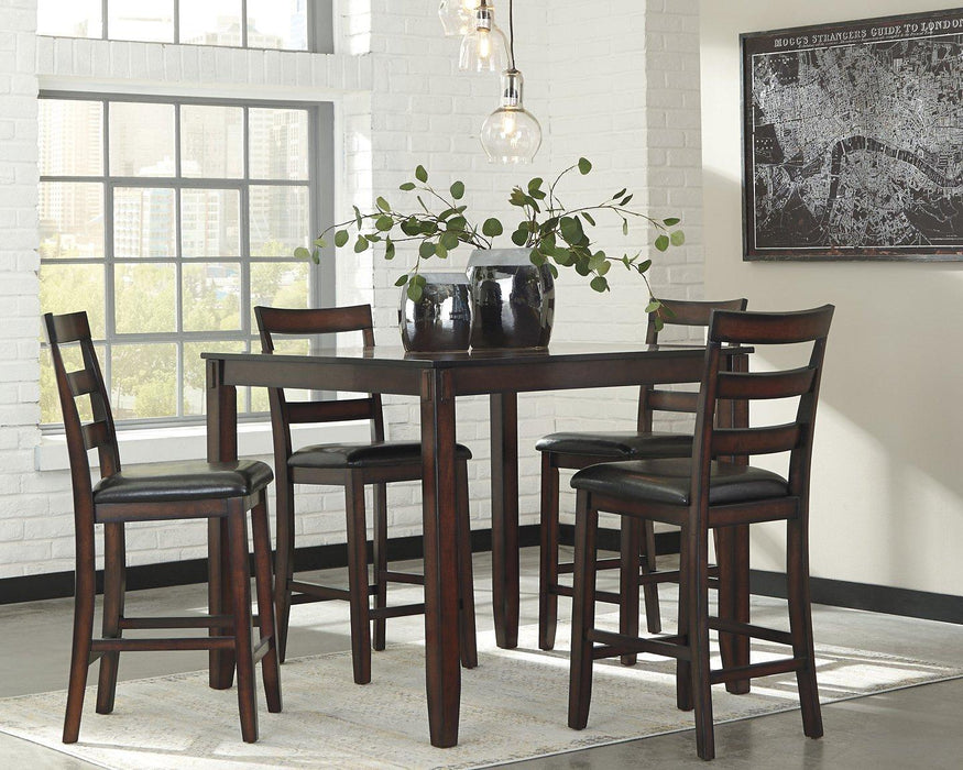 Coviar Counter Height Dining Table and Bar Stools (Set of 5) - Visions in Furniture (La Mirada, CA)