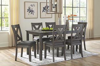 Caitbrook Dining Table and Chairs (Set of 7) - Visions in Furniture (La Mirada, CA)