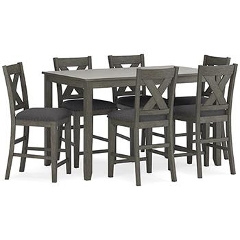 Caitbrook Counter Height Dining Table and Bar Stools (Set of 7) - Visions in Furniture (La Mirada, CA)