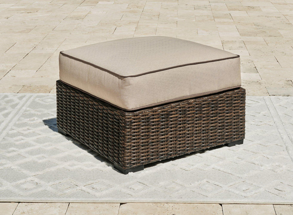 Coastline Bay Outdoor Ottoman with Cushion - Visions in Furniture (La Mirada, CA)