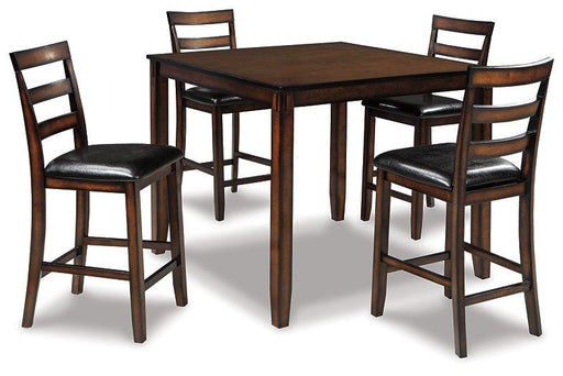 Coviar Counter Height Dining Table and Bar Stools (Set of 5) - Visions in Furniture (La Mirada, CA)