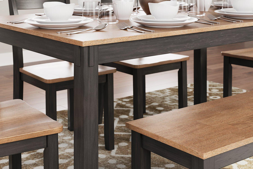 Gesthaven Dining Table with 4 Chairs and Bench (Set of 6) - Visions in Furniture (La Mirada, CA)