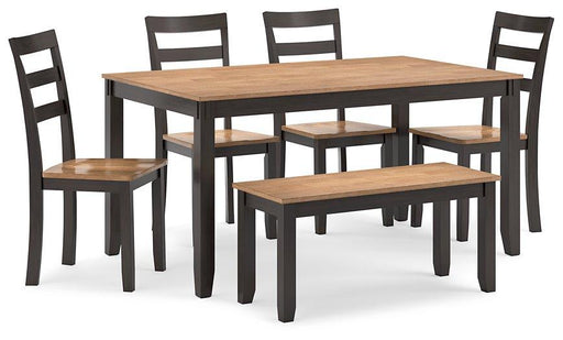 Gesthaven Dining Table with 4 Chairs and Bench (Set of 6) - Visions in Furniture (La Mirada, CA)